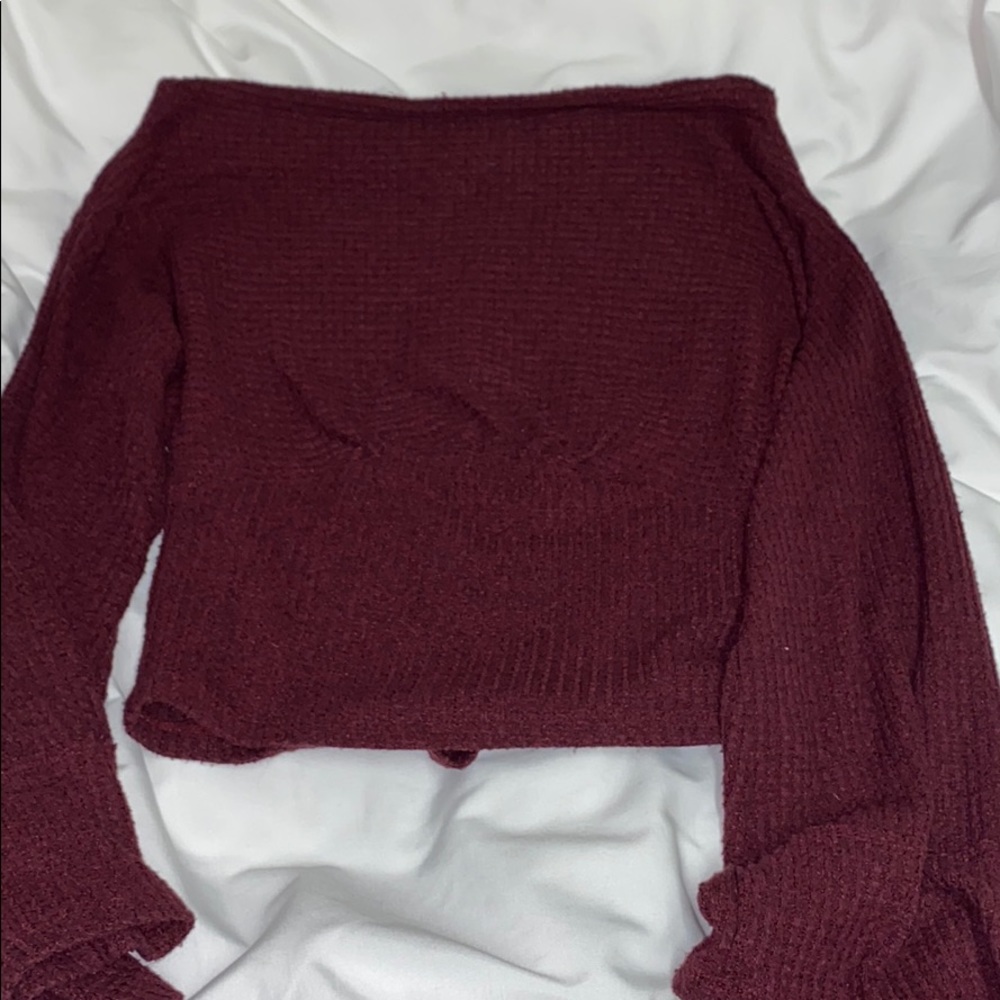 FREE PEOPLE maroon off the shoulder swwater